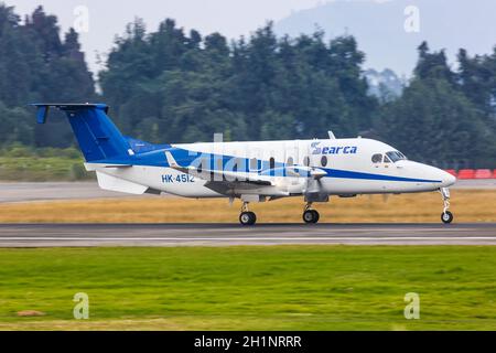 Bogota, Colombia - January 30, 2019: Searca Beech1900D airplane at Bogota Airport (BOG) in Colombia. Stock Photo