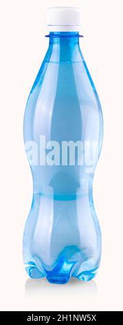The blue water bottles isolated on white background Stock Photo