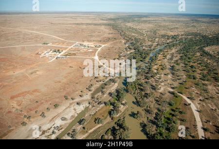 The remote South Australian town of Innamincka on Cooper Creek. Stock Photo