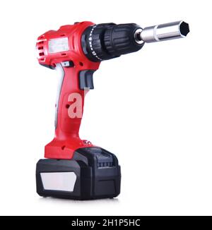 A screw gun isolated on white background Stock Photo