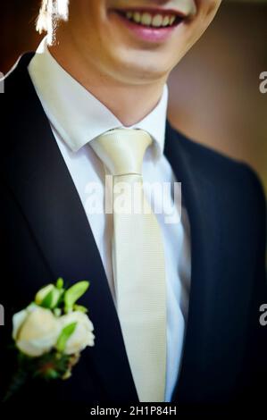 Smiling man in tie, jacket and shirt. Smiling man in tie, jacket and shirt. Stock Photo