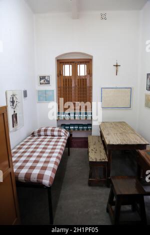 The former room of Mother Teresa at Mother House in Kolkata, West Bengal, India Stock Photo