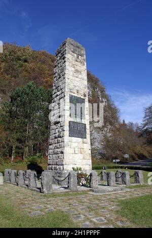 Monument to Croatian national anthem in Zelenjak, Kumrovec, Croatia Stock Photo