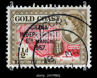 old Gold Coast Ghana postage stamp Stock Photo - Alamy