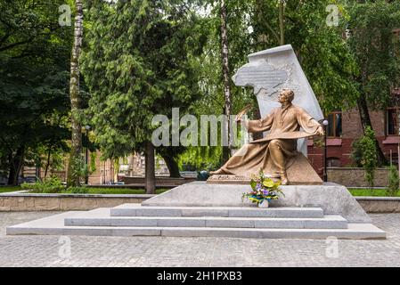 Lviv, Ukraine - May 31, 2016: Monument to Mykhailo Verbytsky in Lviv. Verbytsky was a Ukrainian Greek Catholic priest and composer. Stock Photo