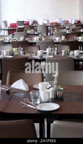 Interior of the restaurant in Four Points by Sheraton Agra, Uttar Pradesh, India Stock Photo