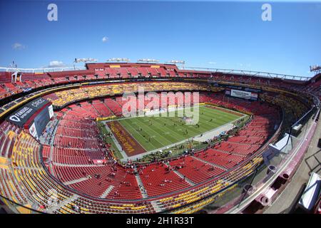 Sunday, October 17, 2021; Landover, MD, USA;  A general overview of the stadium during an NFL game between the Washington Football Team and the Kansas Stock Photo