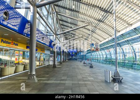 Leipzig, Germany - August 18, 2020: Terminal of Leipzig Halle LEJ Airport in Germany. Stock Photo