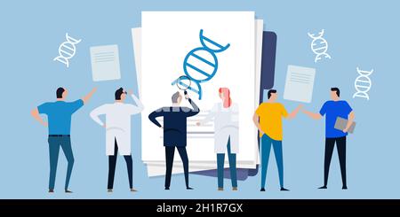 scientist researching gene editing crispr-cas9 technology DNA molecular biology Stock Vector