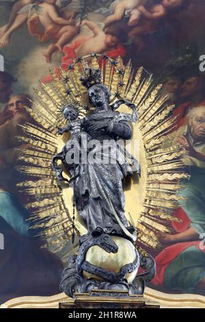 Madonna with child Jesus, Basilica of St. Vitus in Ellwangen, Germany Stock Photo