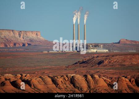 Navajo Generating Station, Navajo Nation, near Page, Arizona, USA Stock Photo