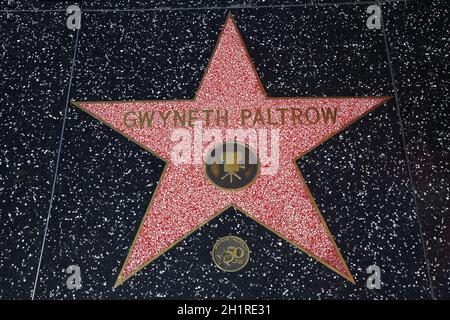 Gwyneth Paltrow star on Walk of Fame, Hollywood Boulevard, Hollywood, Los Angeles, California, USA. Stock Photo