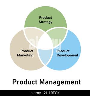 product management concept elements of strategy marketing and product development Stock Vector