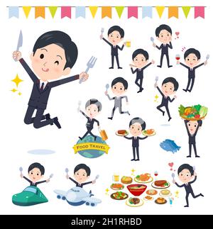 A set of postoffice suit man on food events.It's vector art so easy to edit. Stock Vector