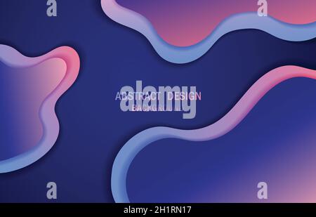 Abstract gradient color design of wavy pattern stripe line template. Overlapping artwork design decorative background. illustration vector Stock Vector