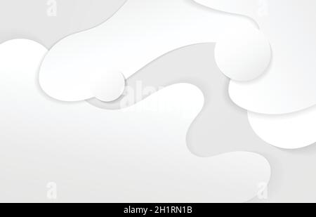 Abstract wavy white design template decorative design. Space for cover artwork background. Stock Vector