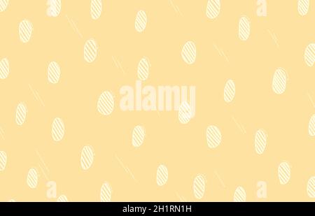 Abstract soft yellow color design with doodle circles pattern decorative artwork template. Space design for cover background. illustration vector Stock Vector