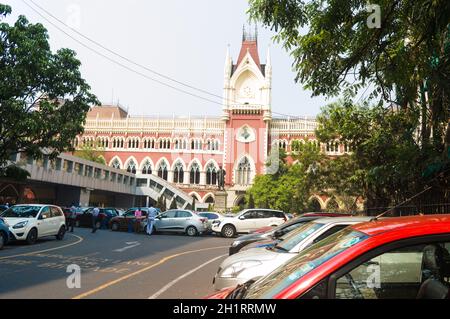 The Calcutta High Court, is the oldest High Court in India. The building design is based on the Cloth Hall, Ypres, in Belgium. B.B.D. Bagh, Kolkata, W Stock Photo