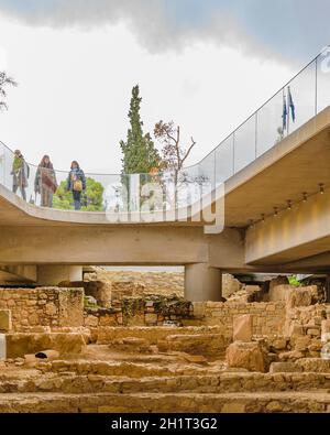 ATHENS, GREECE, DECEMBER - 2019 - Excavations at acropolis museum located at athens city, greece Stock Photo