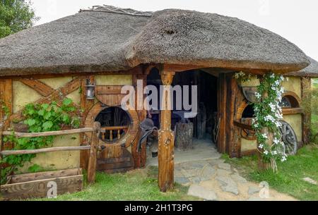 Idyllic scenery at The Shire represented by a region near Matama at the North Island of New Zealand Stock Photo