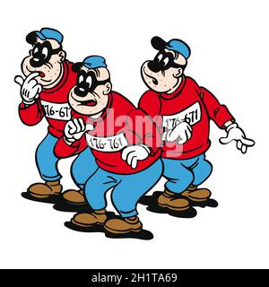 character the Beagle Boys organized  criminals illustration cartoon Stock Photo