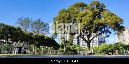 Linkou Sports Park, Taiwan-Apr 21, 2021 - Beautiful Sports Park and Beautiful Sky in New Taipei City, New Taipei City, Taiwan Stock Photo