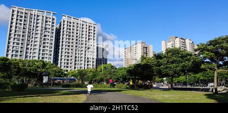 Linkou Sports Park, Taiwan-Apr 21, 2021 - Beautiful Sports Park and Beautiful Sky in New Taipei City, New Taipei City, Taiwan Stock Photo