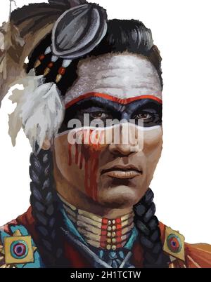 great spirit native americans male  illustration Stock Photo