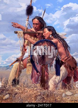 great spirit native americans male  illustration Stock Photo