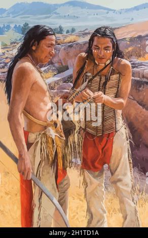 great spirit native americans male  illustration Stock Photo