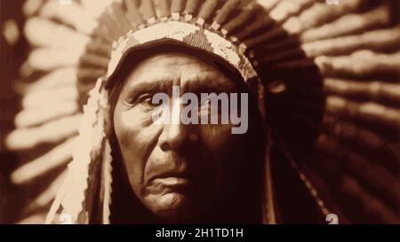 great spirit native americans male  illustration Stock Photo