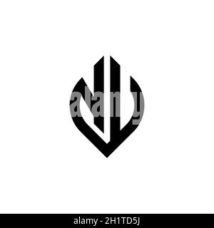 abstract letter nu simple geometric line logo vector Stock Vector Image ...