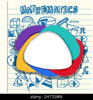 Blank math template with math tools and elements illustration Stock Vector