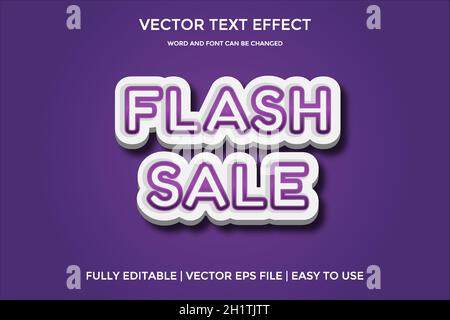 flash sale purple color vector text effect Stock Vector