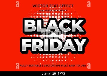 black friday vector text effect editable Stock Vector