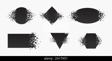 Shape explosion broken and shattered flat style design vector ...