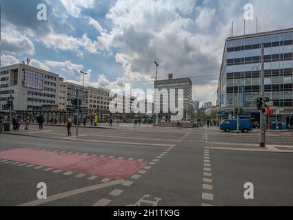 The large Konstablerwache square in downtown Frankfurt, Germany Stock Photo