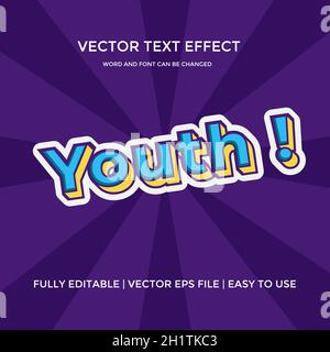 youth creative vector text effect editable Stock Vector