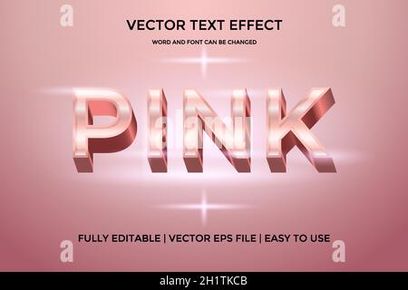 pink gold editable vector text effect Stock Vector