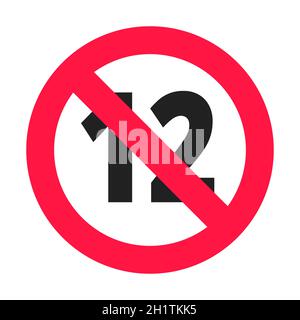 Over 12 plus forbidden round icon sign vector illustration Stock Vector ...