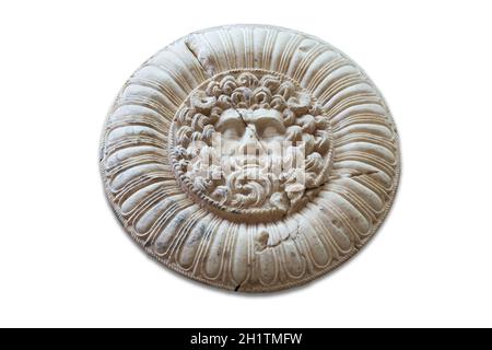 Jupiter Ammon Clypeus medallion from Emerita Roman Provincial Forum of Merida. MNAR Merida, Spain Stock Photo