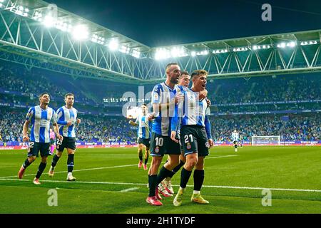 Nico Melamed of RCD Espanyol during the La Liga match between RCD Espanyol  and FC Barcelona played at RCDE Stadium on May 14 in Barcelona, Spain.  (Photo by Sergio Ruiz / PRESSIN