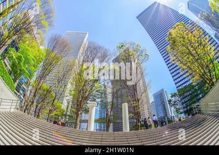 Shinjuku of fine weather. Shooting Location: Tokyo metropolitan area Stock Photo