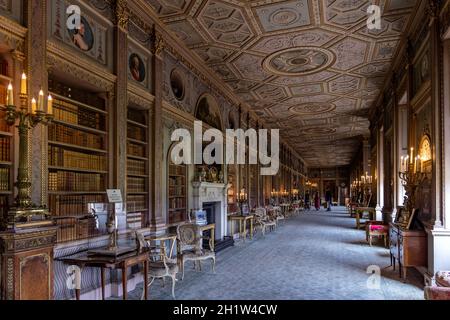 The Long Gallery, interior of Syon House, the west London residence of the Duke of Northumberland, London Borough of Hounslow, West London, England. Stock Photo