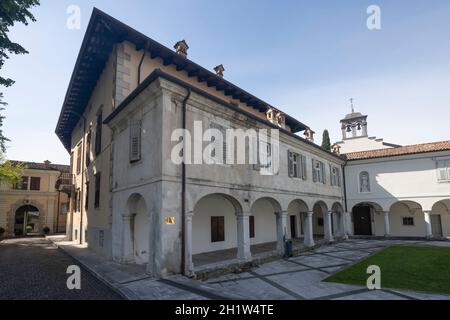 Gorizia, Italy. May 21, 2021.   the facade of the ancient Lantieri palace in the historic center of the city Stock Photo