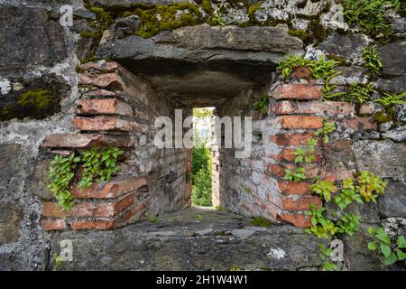 Gorizia, Italy. May 21, 2021.  the loopholes in the walls of the ancient castle of the city Stock Photo