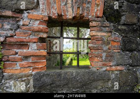 Gorizia, Italy. May 21, 2021.  the loopholes in the walls of the ancient castle of the city Stock Photo