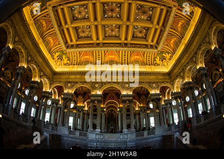 United States Capitol ceiling painting of the (United States Capitol). Shooting Location: Washington, DC Stock Photo