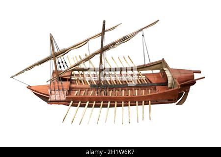 16th Century galley scale model. Museo Naval de Madrid Stock Photo