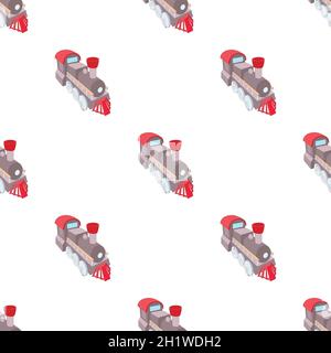 Old steam locomotive pattern seamless background texture repeat wallpaper geometric vector Stock Vector